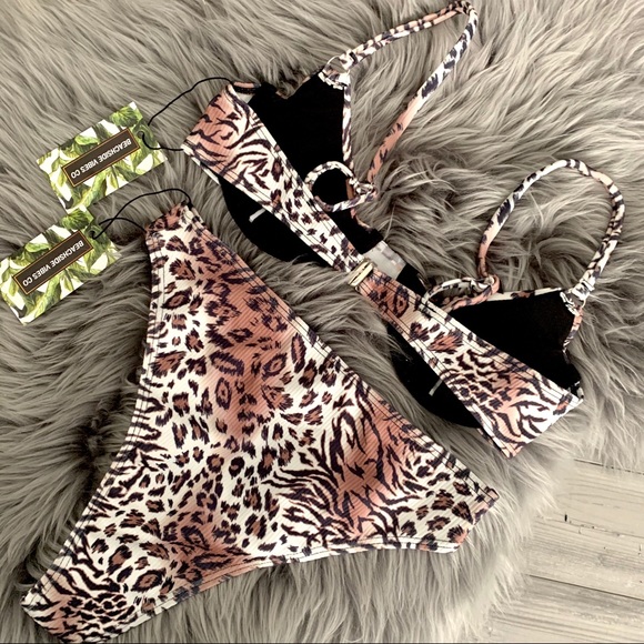 🐆 Animal Print Ribbed Bikini NWT - Picture 6 of 10